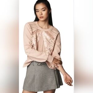 Anthropologie Blush Embellished Top